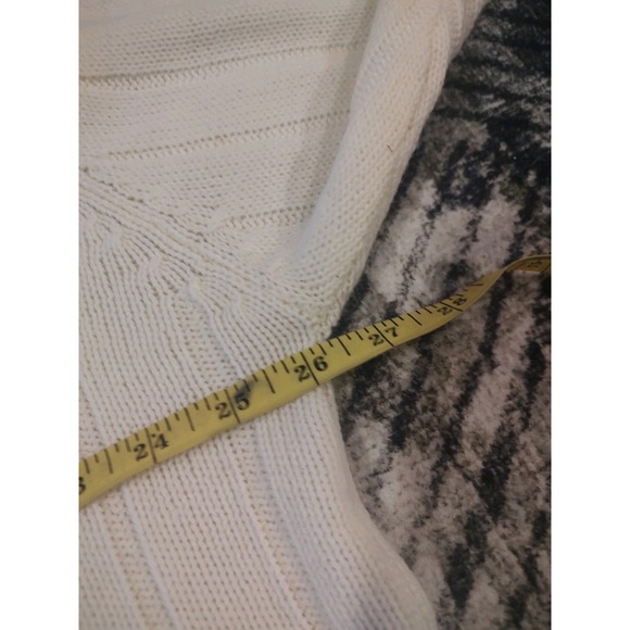 Vintage Jessica Stevens Cable Knit Chunky Fisherman Cardigan Sweater Ivory 20W - Picture 9 of 9